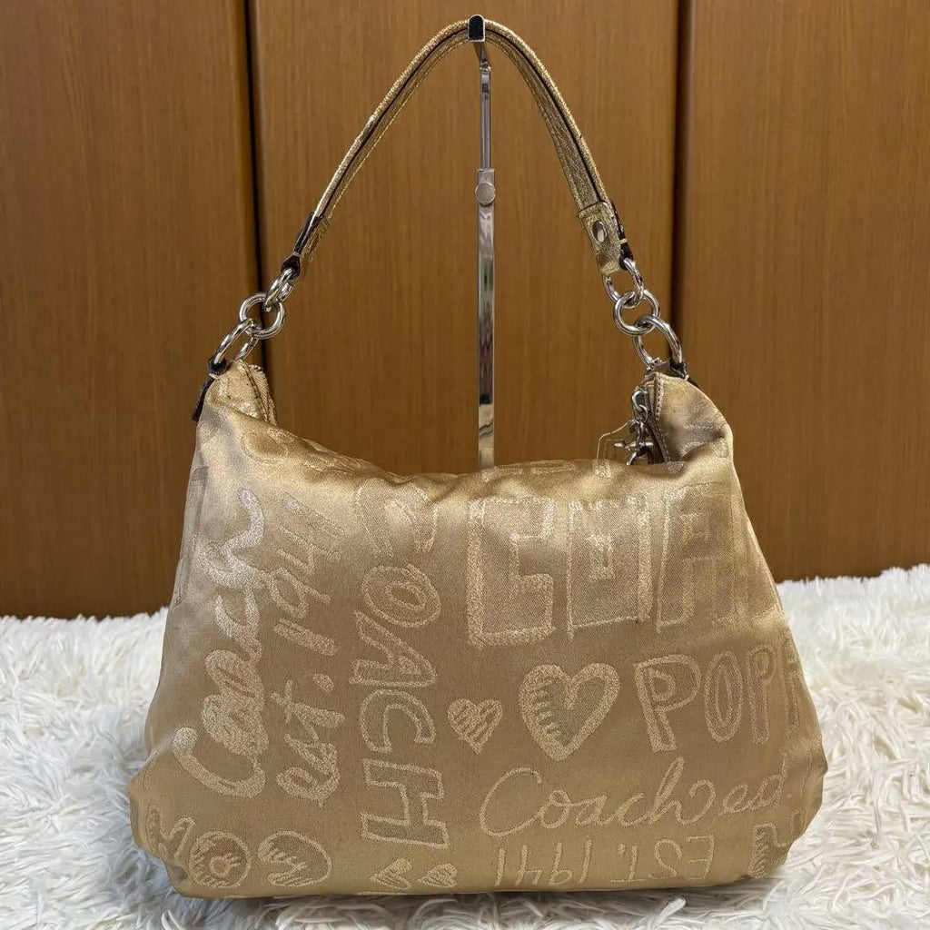 Coach Poppy Sateen Graffiti Pocket Hobo Bag