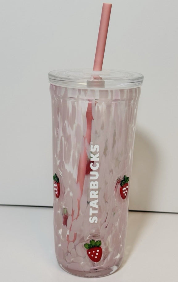 Starbucks Strawberry Glass Cup