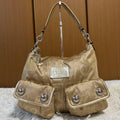 Coach Poppy Sateen Graffiti Pocket Hobo Bag