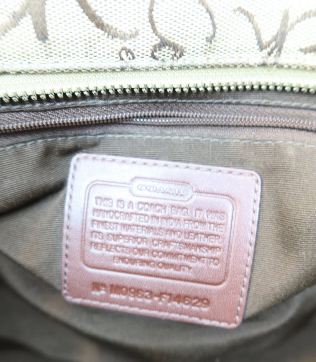 Coach Horse and Carriage Script Pleated Tote Bag