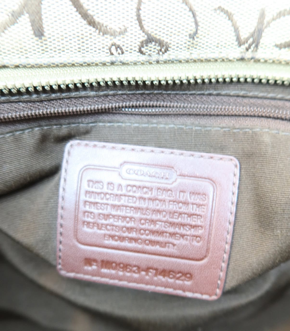 Coach Horse and Carriage Script Pleated Tote Bag