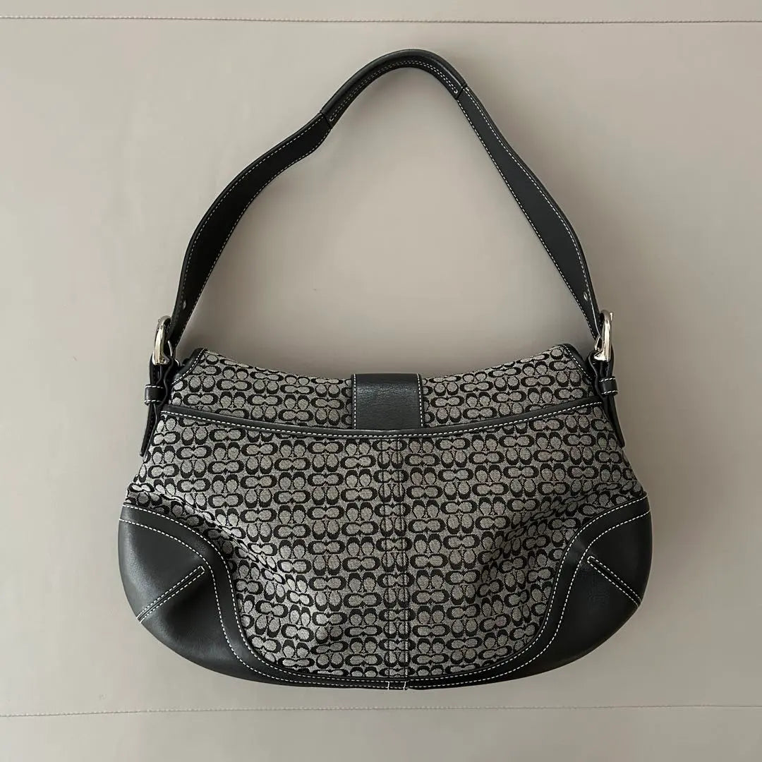 Minibolso Coach Y2K con monograma en negro y gris Soho
