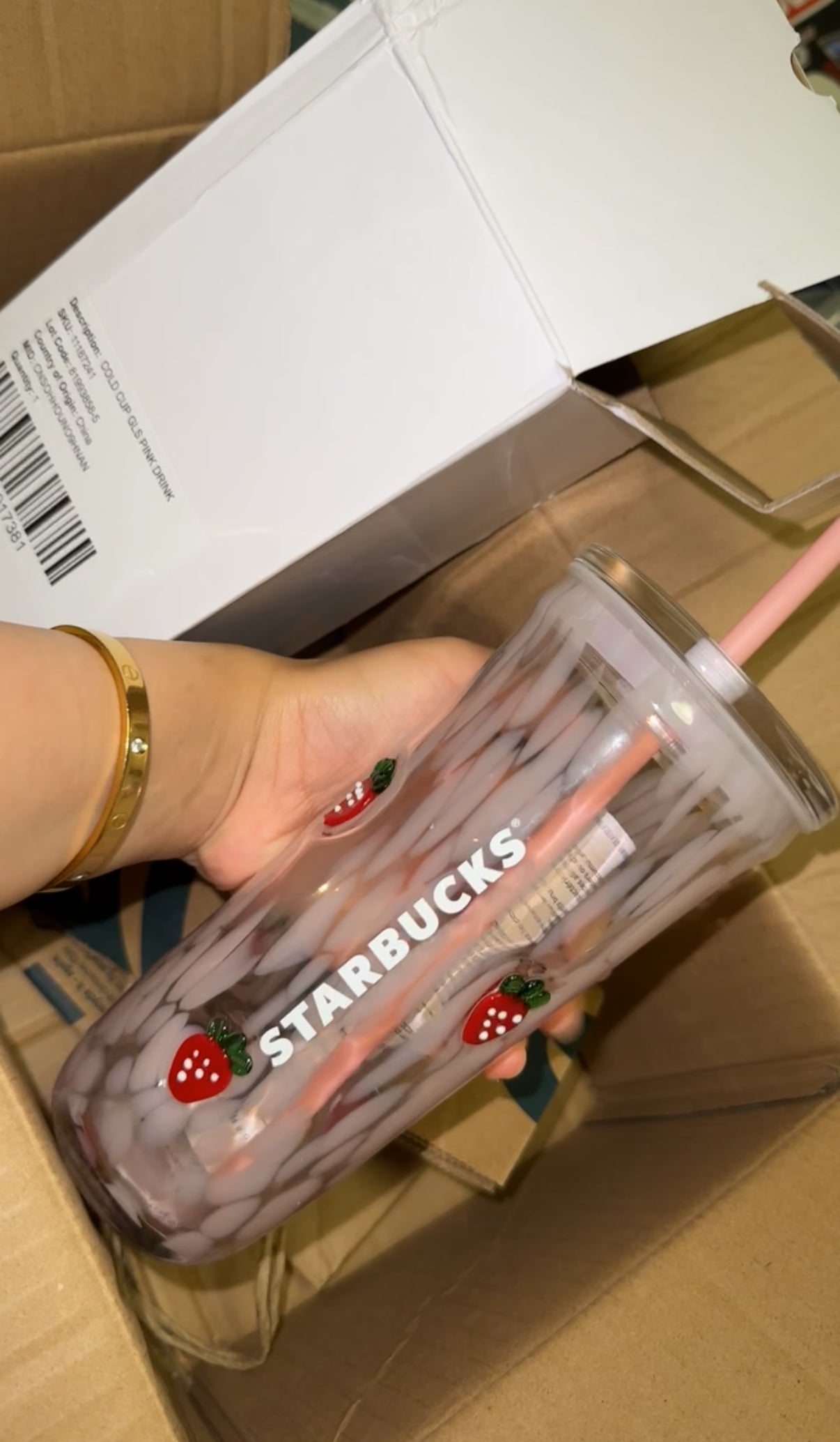 Starbucks Strawberry Glass Cup 2026