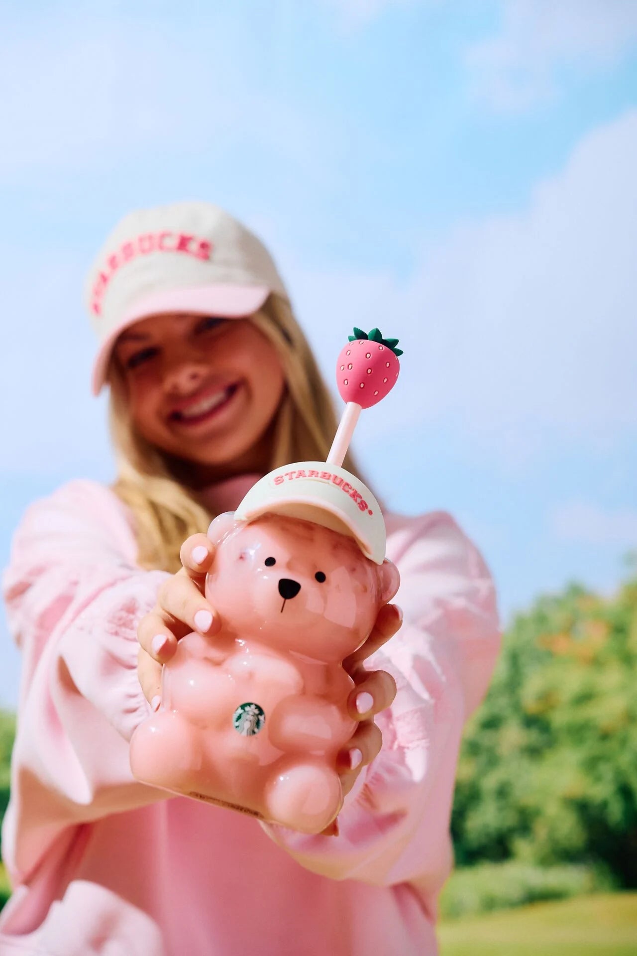 Starbucks Pink Bearista Glass Cup