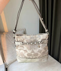 Coach Mia Satin Shoulder Bag (White)