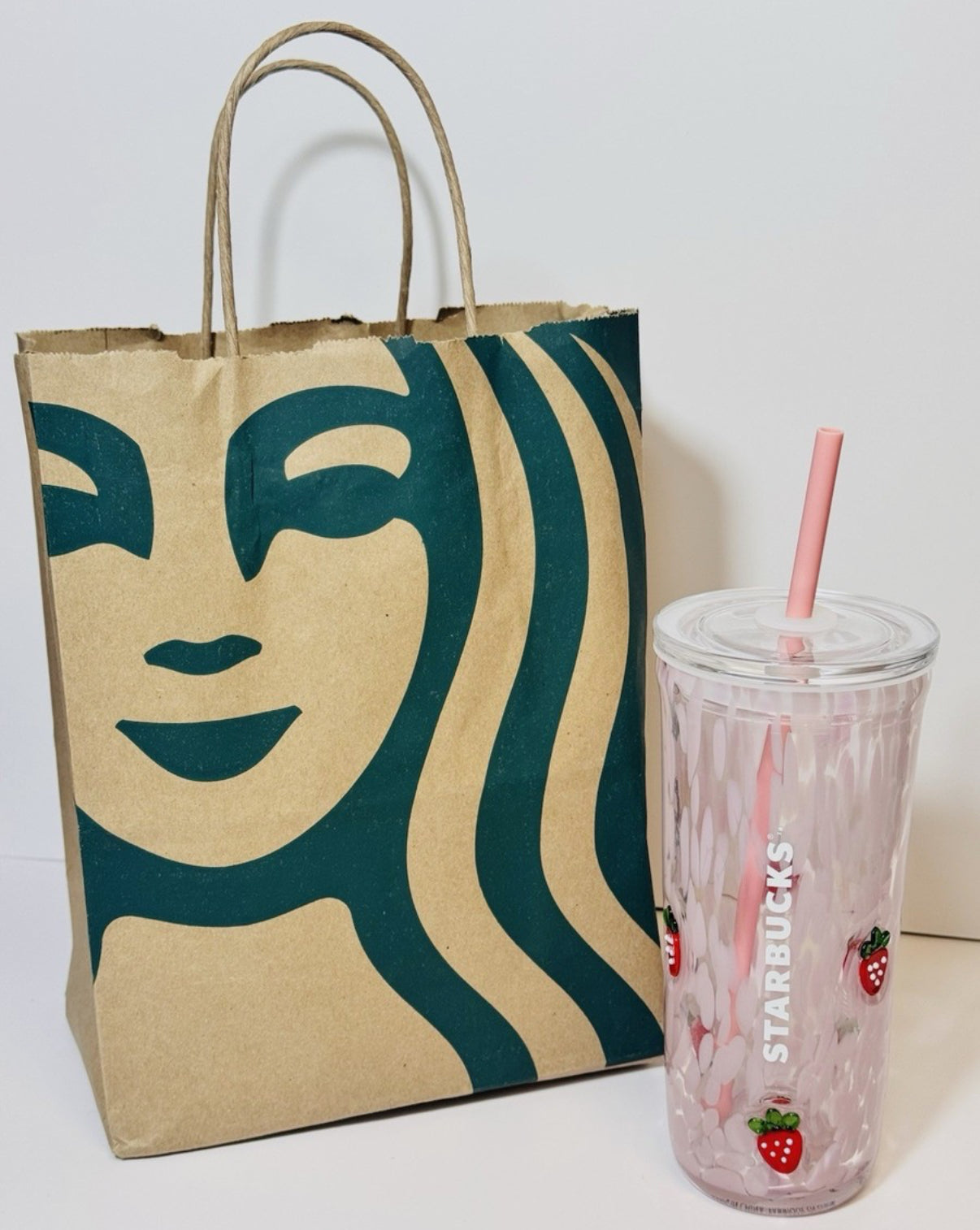 Starbucks Strawberry Glass Cup